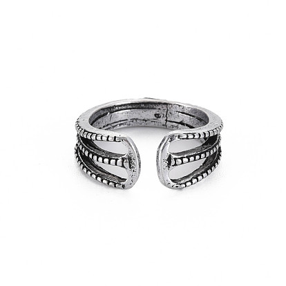 Tibetan Style Alloy Open Cuff Ring for Women, Cadmium Free & Lead Free