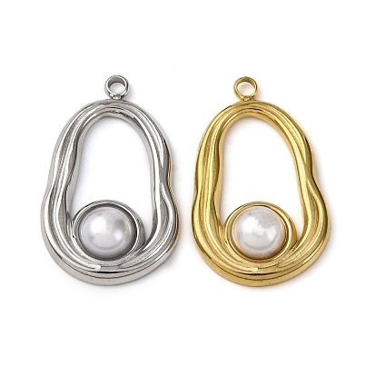 304 подвески из нержавеющей стали, арахис, с абс пластмассовой имитационной жемчужиной