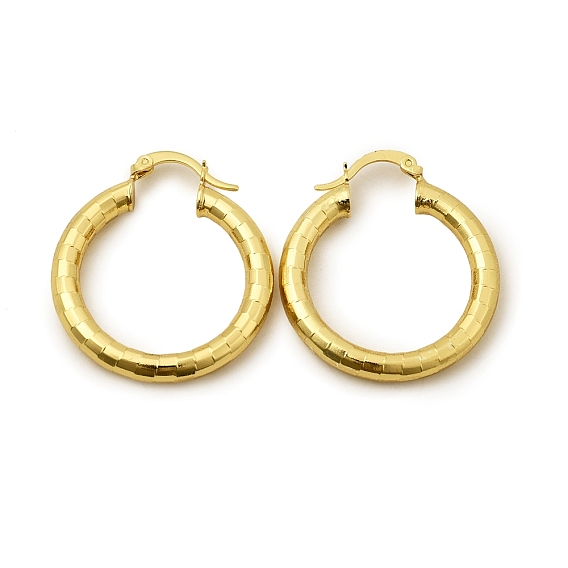 Латунные серьги обруча, долговечный, текстурированная форма кольца