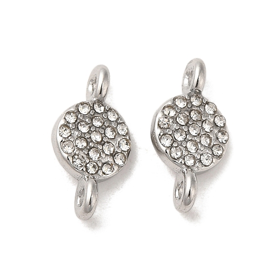 304 подвески из нержавеющей стали, хрусталь, чешское стекло, стразы, плоские круглые звенья