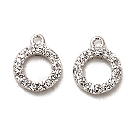 Серебряный кулон с родиевым покрытием 925 925 пробы, с кубического циркония, кольцо прелести, с печатью 925