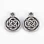 Тибетский стиль сплава Ириш вечность узел подвески, без кадмия и без свинца, плоско-круглые