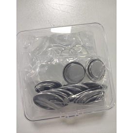 Unicraftale DIY Cabochon Making Kits, include 304 Stainless Steel Plain Edge Bezel Cups, Cabochon Settings, Transparent Glass Cabochons