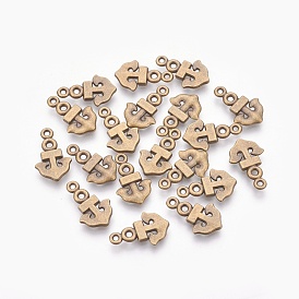 Tibetan Style Alloy Anchor Pendants, Cadmium Free & Lead Free, 17x10x2mm, Hole: 1.5mm, about 1420pcs/1000g