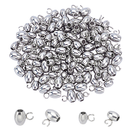 120Pcs 2 Style 304 Stainless Steel Tube Bails, Loop Bails, Oval