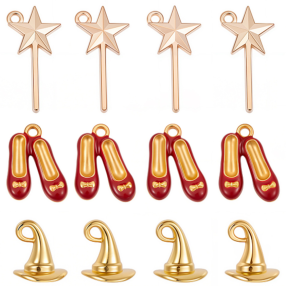 60 шт 3 стили подвески из сплава эмали, туфли на высоком каблуке, звезда и шляпа