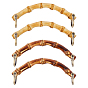 4Pcs Wooden Bag Handles, with Metal Clasps, for DIY Craft Sewing, Purse Bag Making