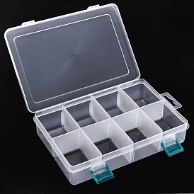15 Grids Polypropylene(PP) Crafts Storage Boxes, with Adjustable