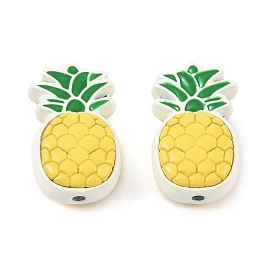 Spray Paint Alloy Beads, with Enamel, Pineapple Beads