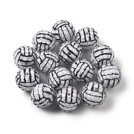 Бусины из смоляных стразов на спортивную тематику, с акриловой, волейбол