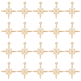 30шт. подвески из латуни и АБС-пластика с имитацией жемчуга, Полярная звезда, без никеля , долговечный