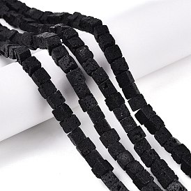 Natural Lava Rock Beads Strands, Cube