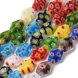 Handmade Millefiori Glass Beads Strands, Colourful