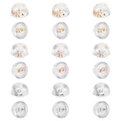 9Pair 925 Sterling Silver Clutch Earring Backs, with Silicone Cover, Flat Round