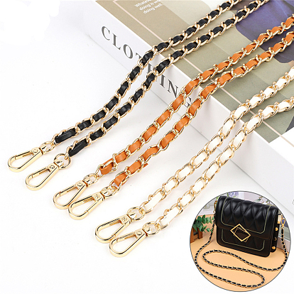 Imitation Leather & Alloy Chain Bag Strap, with Swivel Clasps, for Bag Replacement Accessories