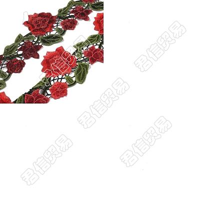 Stickerei-Polyester-Spitzenbänder, Jacquardband, Rose
