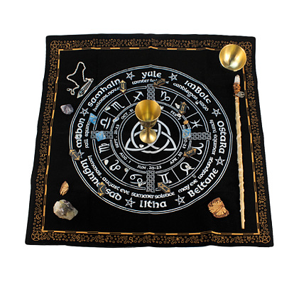 Velvet Altar Mats, Trinity Knot & Constellation Tablecloth, Tarot Card Cloth, Square