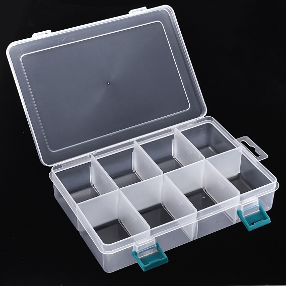 Vorratsbehälter aus Kunststoff, verstellbare Trennwand, abnehmbare 8 Organizer-Boxen, Rechteck