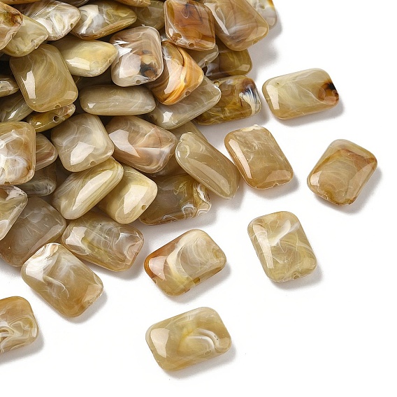 Акриловые шарики Gemstone имитация, прямоугольные, два тона