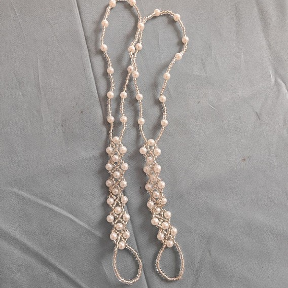 Браслеты на ногу с ромбовидным пластиковым жемчугом и стеклянными бусинами, эластичные кольца для пальцев ног для женщин