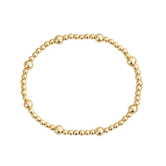 Brass Round Beadas Bracelets, Stackable Bracelets for Women