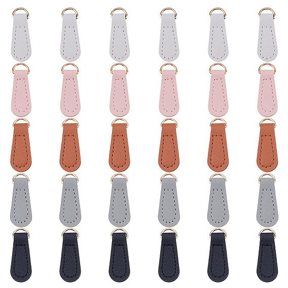 30 шт. 5 цвета pu кожа застежка-молния язычки, с пряжкой сплава