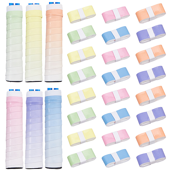 24 шт. 6 цвета противоскользящая лента для захвата ракетки для бадминтона и тенниса из искусственной кожи, лента для захвата ручки