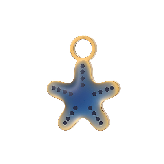 304 нержавеющей стальной эмали подвески, прелести морская звезда, ионное покрытие (ip)