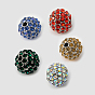 Alloy Rhinestone Beads, Grade A, Round, Platinum Metal Color, Hole: 2mm
