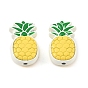 Spray Paint Alloy Beads, with Enamel, Pineapple Beads