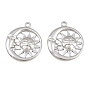 304 Stainless Steel Pendants, Sun & Moon with Face Charms