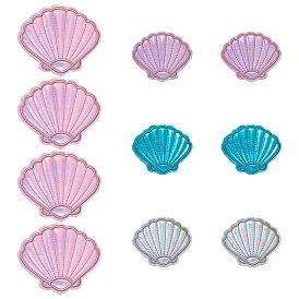 10 шт. 3 цветов компьютерная вышивка на ткани приклеиваемые/пришиваемые заплатки, аксессуары для костюма, аппликация, формы раковины