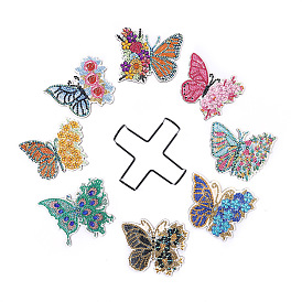 DIY Butterfly Coasters Diamond Art Painting Kit with Holder, Including Resin Rhinestones, Pen, Tray & Glue Clay