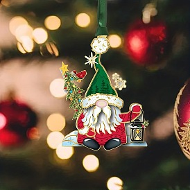 Christmas decoration iron pendant Santa Claus double-sided printing Christmas tree hanging decoration pendant
