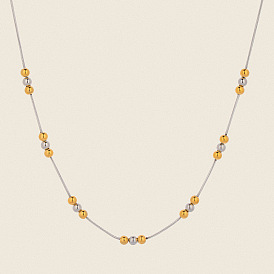 304 Женские ожерелья-змейки из круглой нержавеющей стали с бусинами