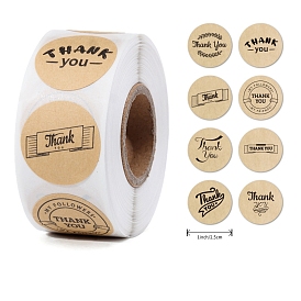 Self-Adhesive Paper Thank You Roll Stickers, Round Dot Gift Tag Sticker, for Party Presents Decoration