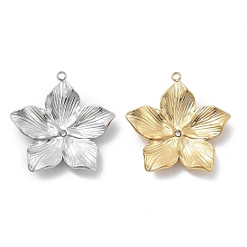 304 из нержавеющей стали горный хрусталь подвески, ионное покрытие (ip), цветок