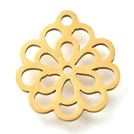 304 прелести нержавеющей стали, цветочный шарм, лазерная резка, ионное покрытие (ip)