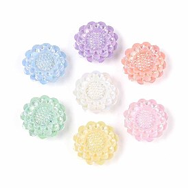 Непрозрачные акриловые бусины, с покрытием AB цвета, подсолнечник