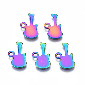Ion Plating(IP) 201 Stainless Steel Charms, Cadmium Free & Nickel Free & Lead Free, Guitar