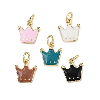 Подвески-короны из латунной эмали, реальный 18 k позолоченный, стойки покрытие, долговечный, без кадмия и без свинца, с целью перехода в кольце