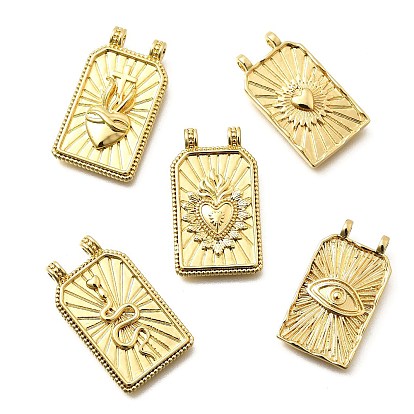 Подвески прямоугольника латуни, без кадмия и без свинца, долговечный, стойки покрытие, реальный 18 k позолоченный