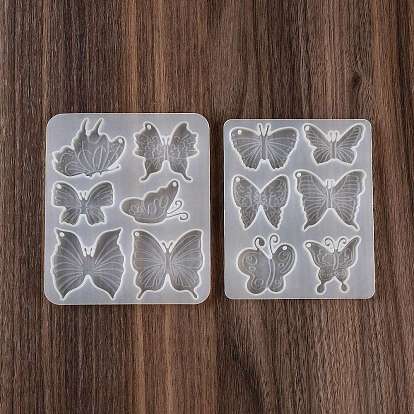 Moules en silicone pour porte-clés et pendentif papillon, bricolage, pour la résine UV, fabrication artisanale de résine époxy