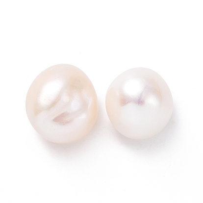 Natural Cultured Freshwater Pearl Beads, No Hole, Two Side Polished