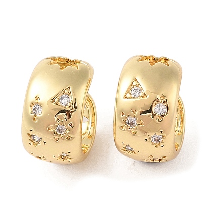 Серьги-манжеты из латуни с микро-паве, прозрачные серьги-манжеты с кубическим цирконием для женщин, без кадмия и без свинца, долговечный, треугольные