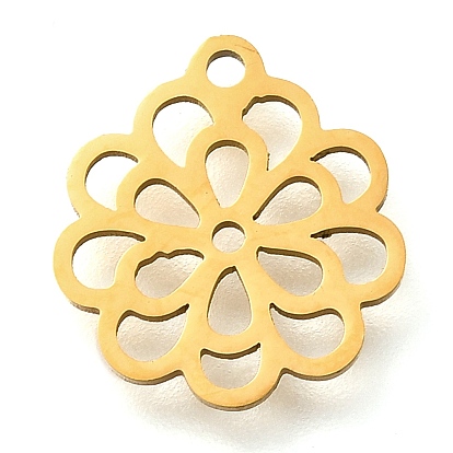 304 прелести нержавеющей стали, цветочный шарм, лазерная резка, ионное покрытие (ip)