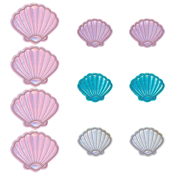 10 шт. 3 цветов компьютерная вышивка на ткани приклеиваемые/пришиваемые заплатки, аксессуары для костюма, аппликация, формы раковины