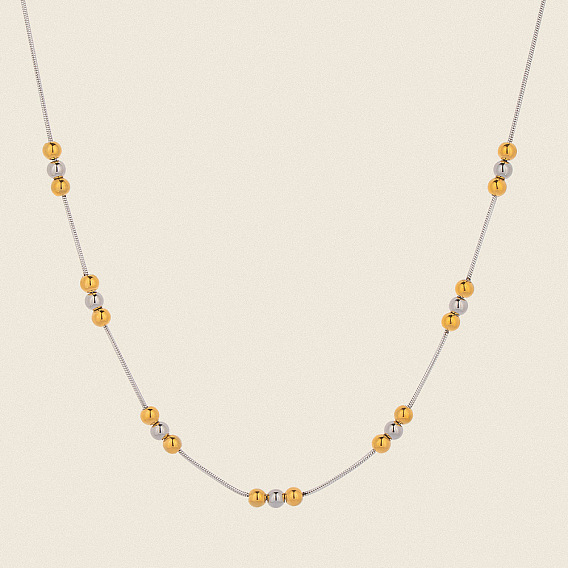 304 Женские ожерелья-змейки из круглой нержавеющей стали с бусинами