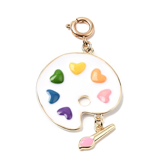 Латунные эмалированные подвесные украшения в виде палитры, с застежками