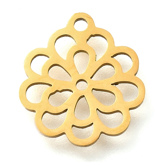 304 прелести нержавеющей стали, цветочный шарм, лазерная резка, ионное покрытие (ip)